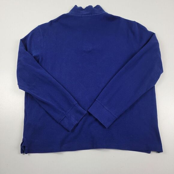 Polo Ralph Lauren Estate Rib Quarter Zip Pullover Sweater Blue Large White Pony - Picture 11 of 11